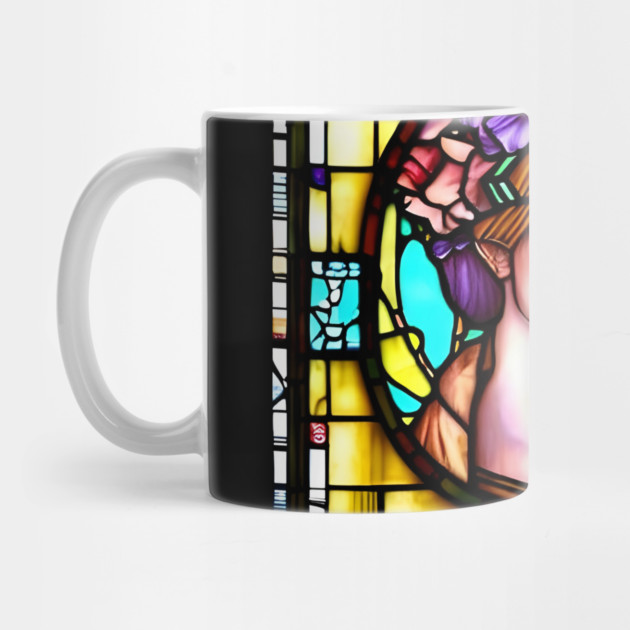 Beautiful Lady stained glass church window by animegirlnft