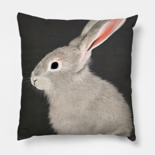 Cute grey rabbit bunny Hare Pillow