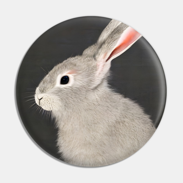 Cute grey rabbit bunny Hare Pin by animegirlnft