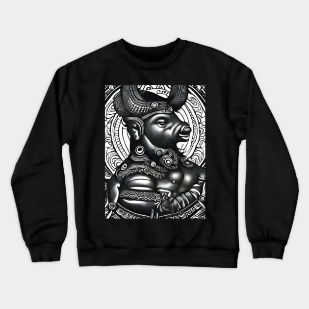 Black and white drawing of Cow God Crewneck Sweatshirt by animegirlnft