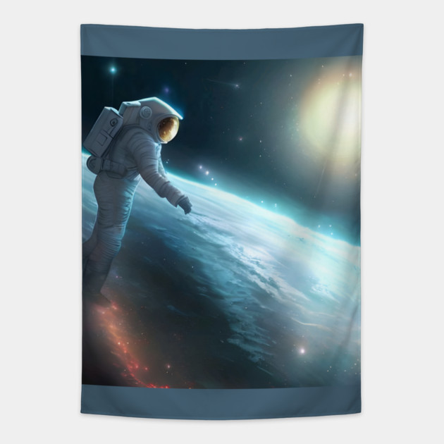 Moon Spaceman Astronaut Tapestry by animegirlnft