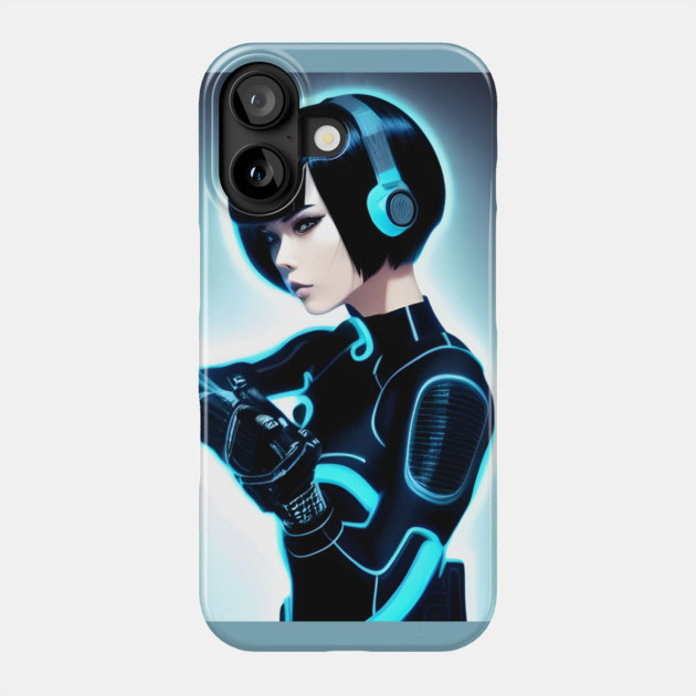 Electri Girl Hear Music Phone Case by animegirlnft