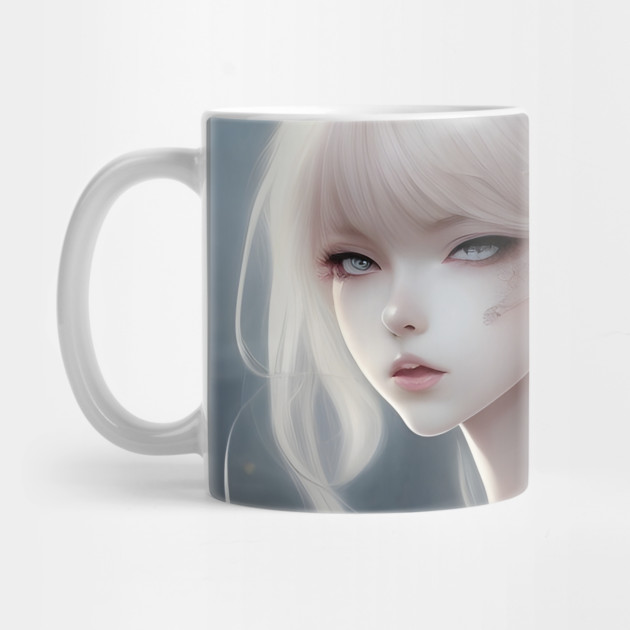 White Hair Anime Girl Style Cute by animegirlnft