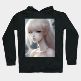 White Hair Anime Girl Style Cute Hoodie