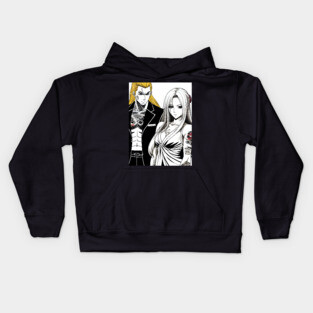 Couple Chef Manga Tatoo Kids Hoodie