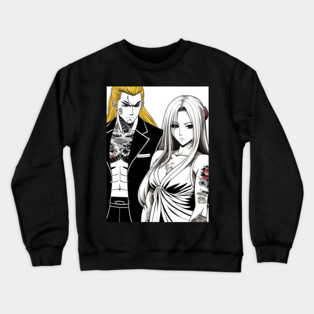 Couple Chef Manga Tatoo Crewneck Sweatshirt by animegirlnft