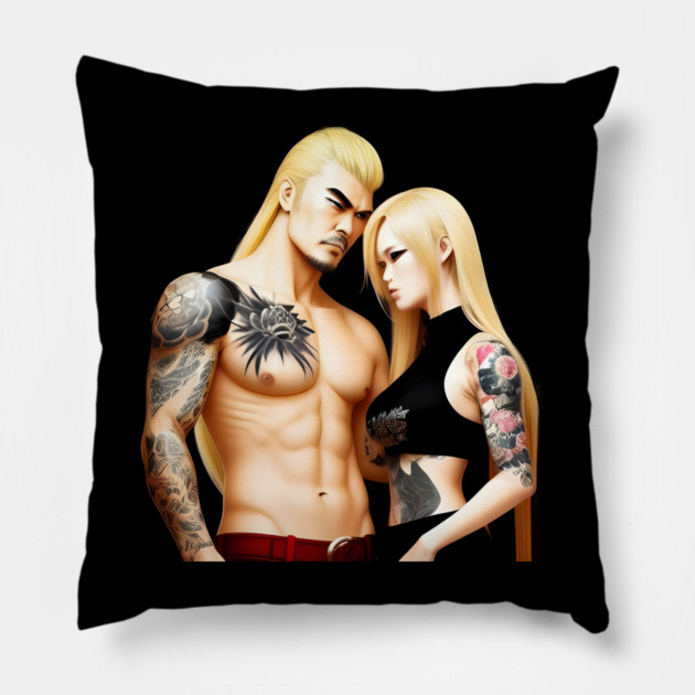 Couples clothing boyfriend girlfriend Pillow by animegirlnft