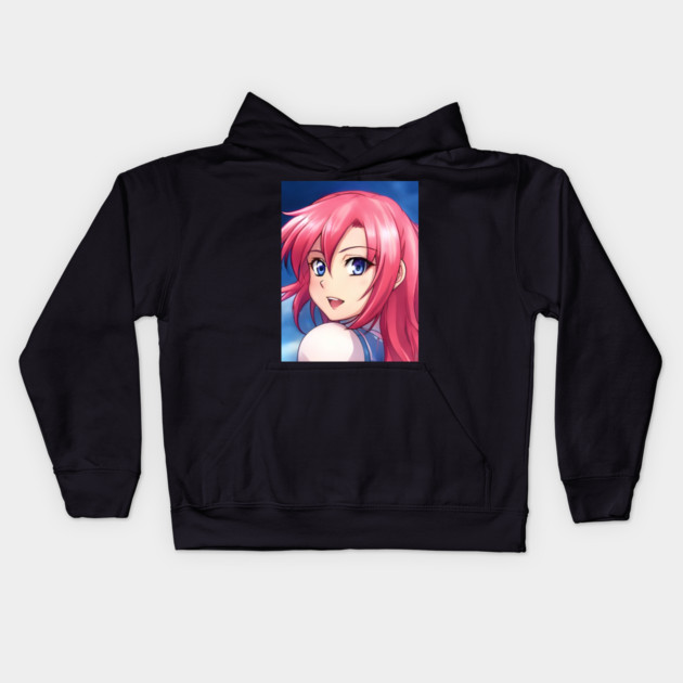 Cute pink hair anime girl Kids Hoodie by animegirlnft
