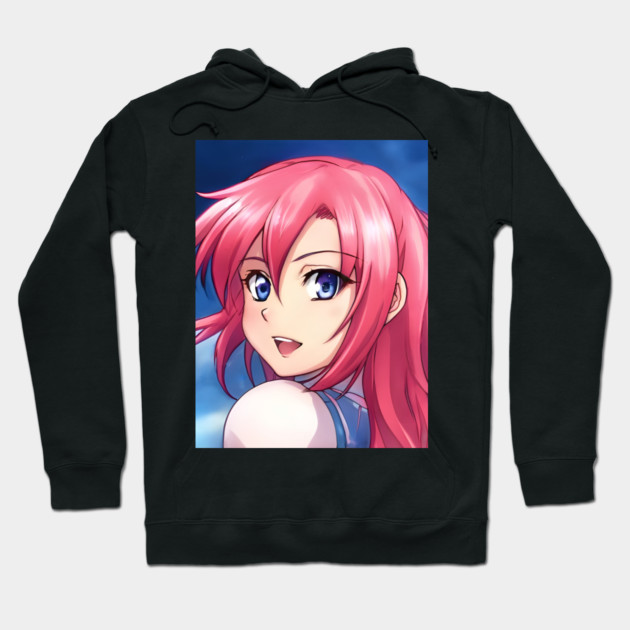 Cute pink hair anime girl Hoodie by animegirlnft