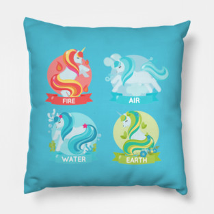 Elemental Unicorns Pillow
