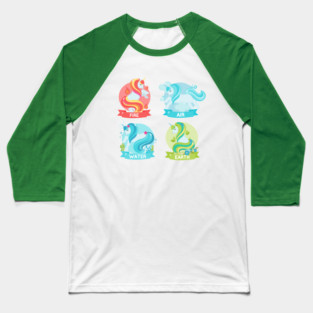 Elemental Unicorns Baseball T-Shirt