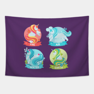 Elemental Unicorns Tapestry