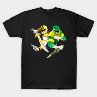 Green and White Power Rangers T-Shirt