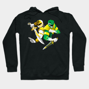 Green and White Power Rangers Hoodie