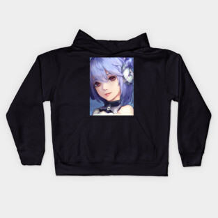 Anime Blue Hair Kids Hoodie