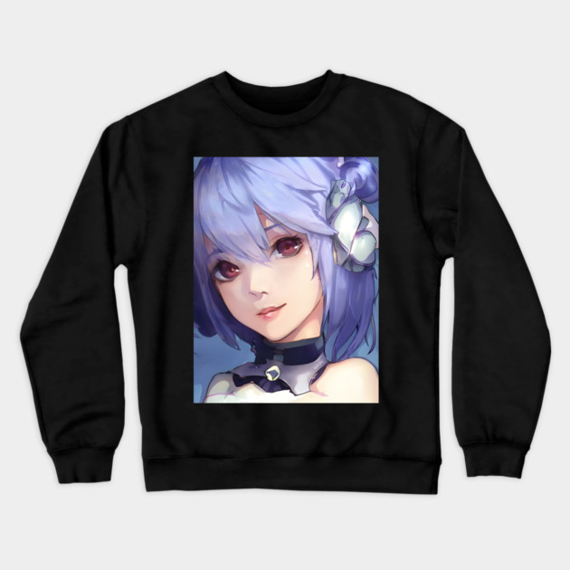 Anime Blue Hair Crewneck Sweatshirt by animegirlnft