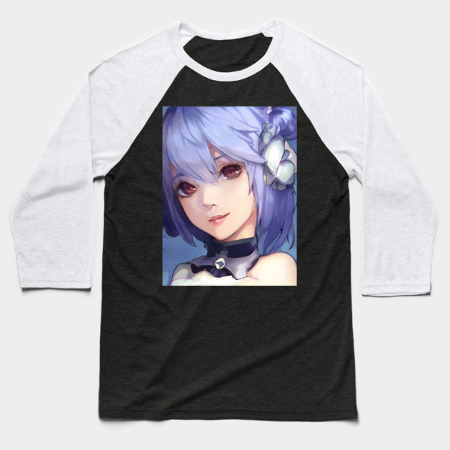 Anime Blue Hair Baseball T-Shirt by animegirlnft