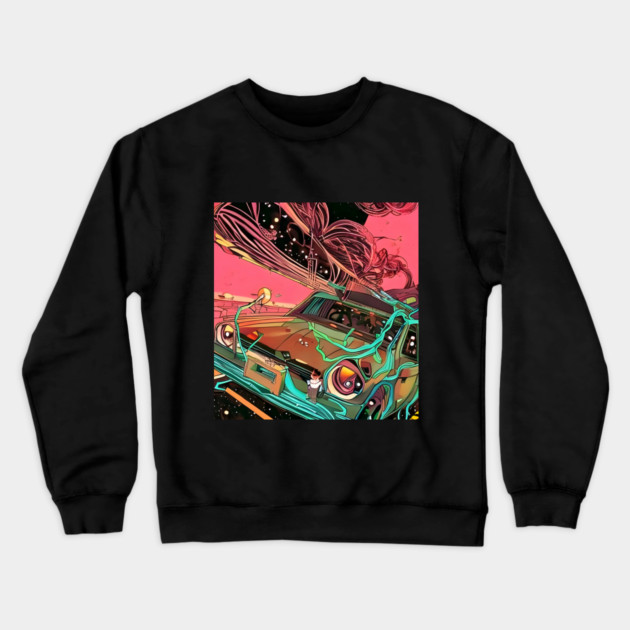 Cartoon 70s Car Heritage Crewneck Sweatshirt by animegirlnft