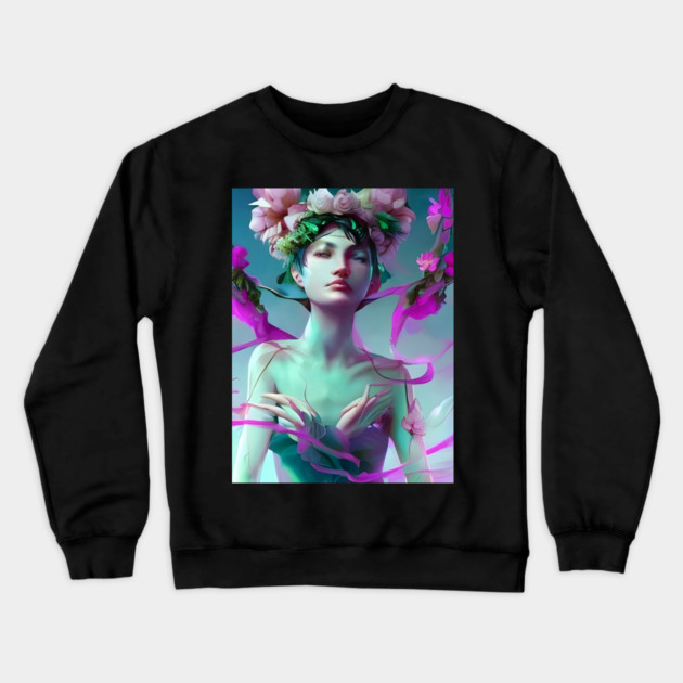 Anime Girl Romantic Manga Crewneck Sweatshirt by animegirlnft