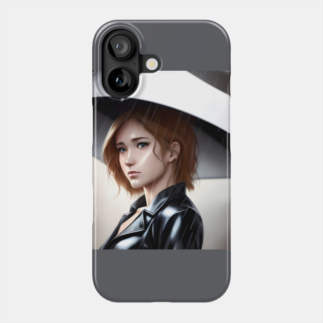 Women Style With Umbrella  Clouds Rain Phone Case by animegirlnft