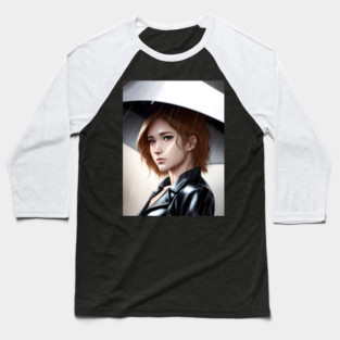 Women Style With Umbrella  Clouds Rain Baseball T-Shirt