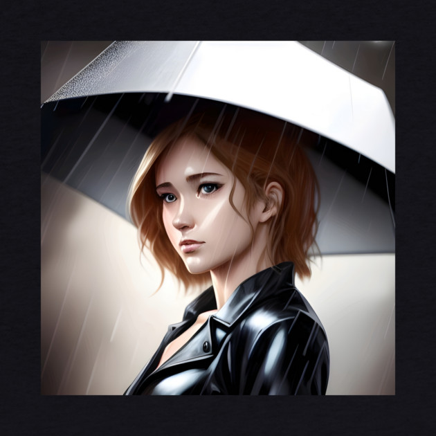 Women Style With Umbrella  Clouds Rain by animegirlnft