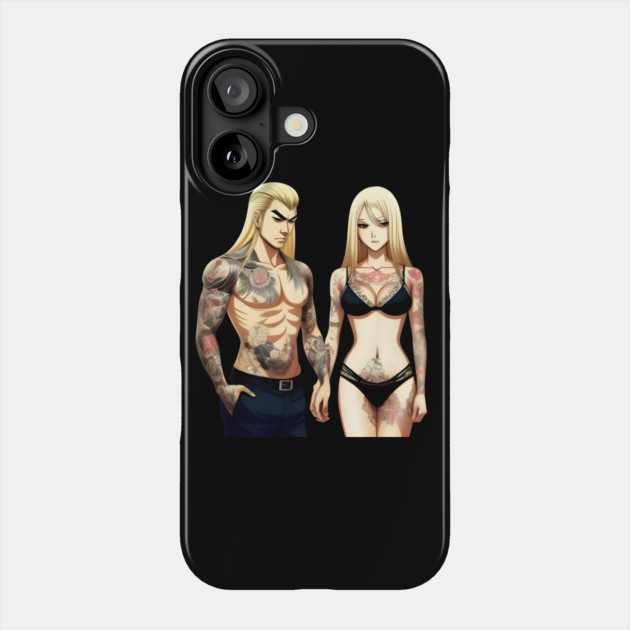 Tatoo Anime Couple Phone Case by animegirlnft