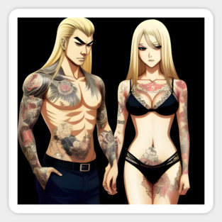 Tatoo Anime Couple Sticker