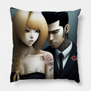 Cute young Asian couples Pillow