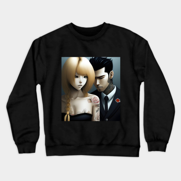 Cute young Asian couples Crewneck Sweatshirt by animegirlnft