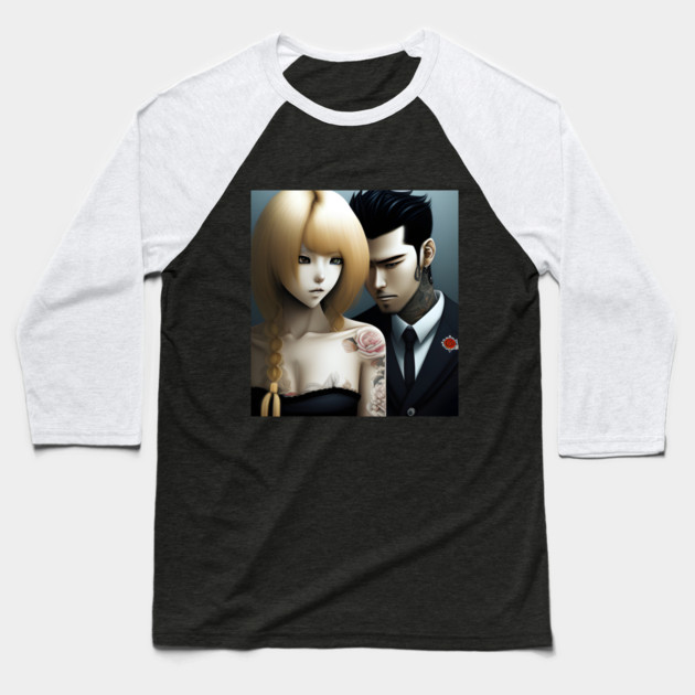 Cute young Asian couples Baseball T-Shirt by animegirlnft