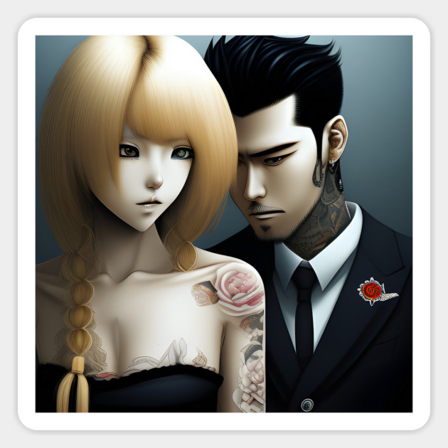 Cute young Asian couples Sticker by animegirlnft