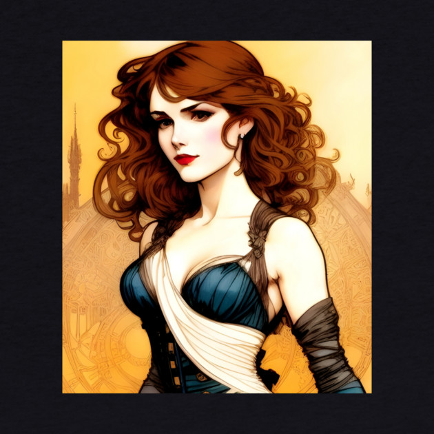 Beautiful sexy redhead lady by animegirlnft