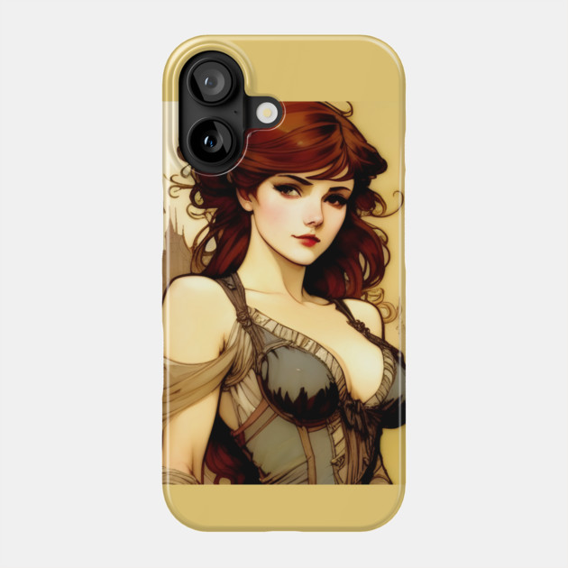 Sexy red haired woman Phone Case by animegirlnft