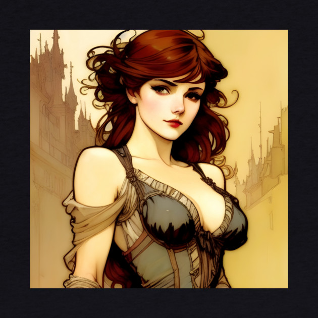 Sexy red haired woman by animegirlnft