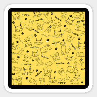 Doodle Cats Pattern Magnet