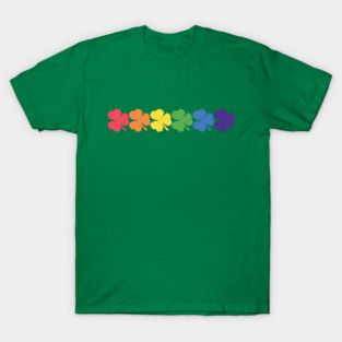 Six Rainbow Colored Shamrocks for St Patricks Day T-Shirt