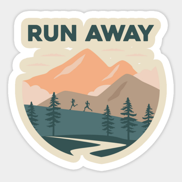 RUN AWAY Sticker by Go Jeff Go