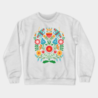 Cross Stitch Floral Crewneck Sweatshirt