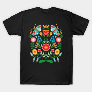 Cross Stitch Floral T-Shirt