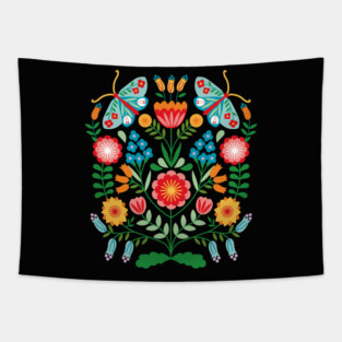 Cross Stitch Floral Tapestry