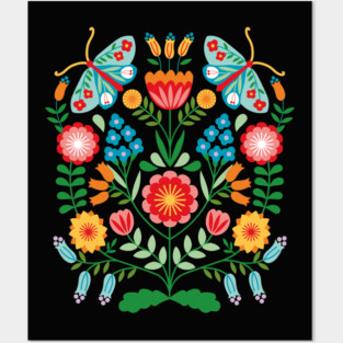 Cross Stitch Floral Posters and Art