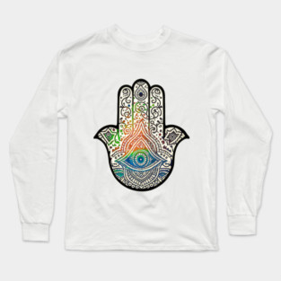 HAMSA Jewish amulet against bad luck Long Sleeve T-Shirt