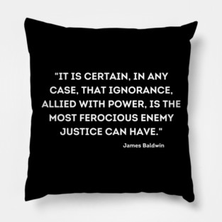 ignorance, allied with power, is the most ferocious enemy justice can have,  James Baldwin Pillow