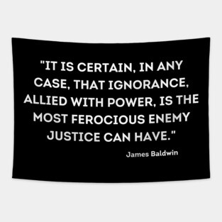 ignorance, allied with power, is the most ferocious enemy justice can have,  James Baldwin Tapestry
