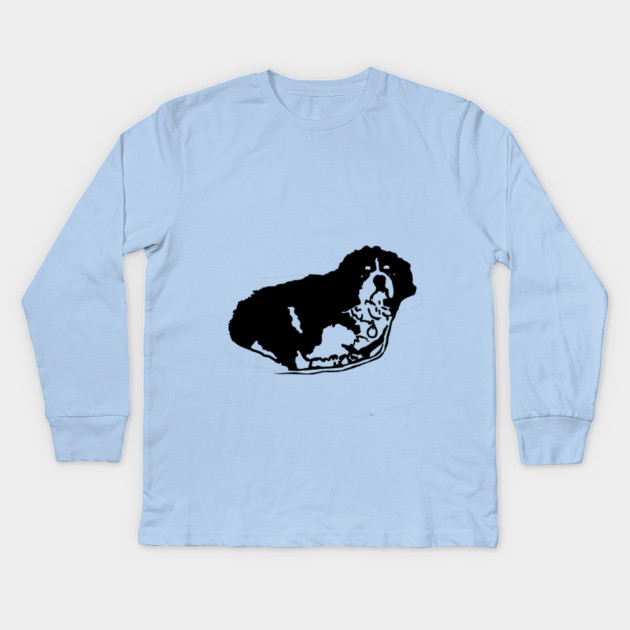 Jimmy Dog Drawing Kids Long Sleeve T-Shirt by DonWillisJrArt