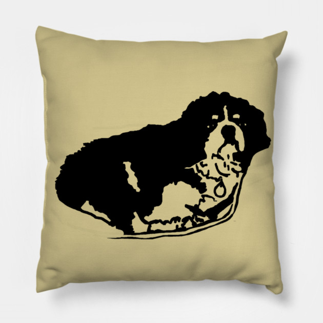 Jimmy Dog Drawing Pillow by DonWillisJrArt
