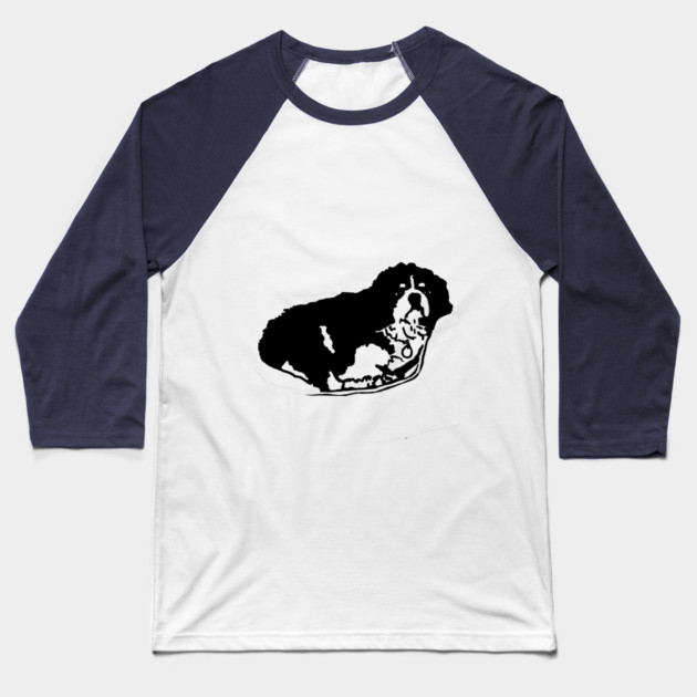 Jimmy Dog Drawing Baseball T-Shirt by DonWillisJrArt
