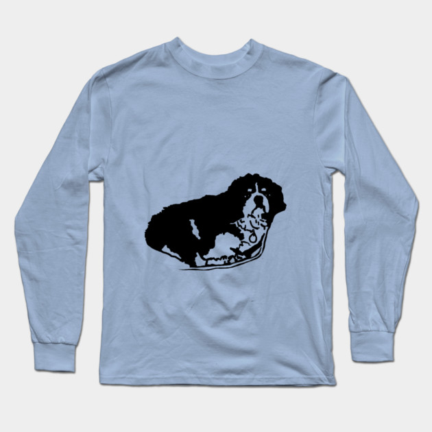 Jimmy Dog Drawing Long Sleeve T-Shirt by DonWillisJrArt