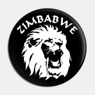 Roaring Lion Face | Zimbabwe Pin